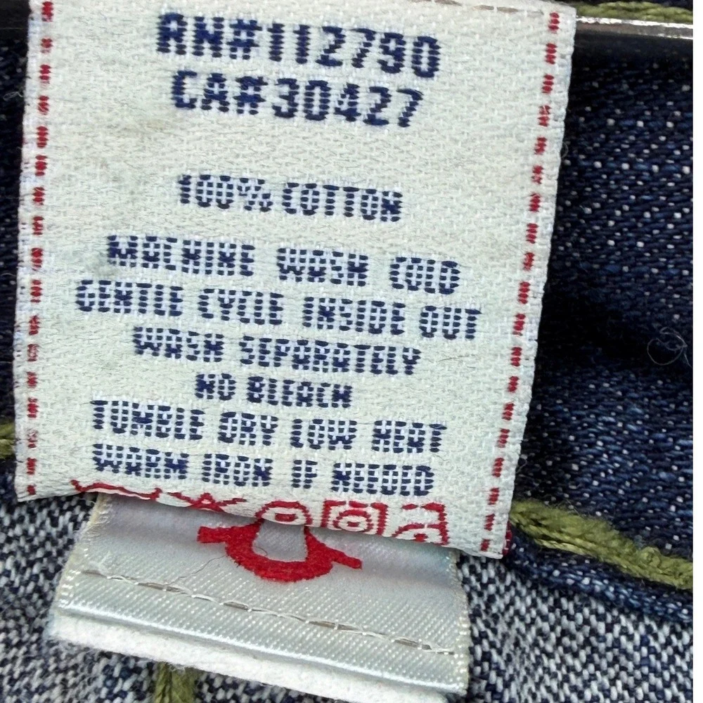 True Religion Billy Super T Jeans Mens‎ 36 Blue Denim Straight Leg World Tour